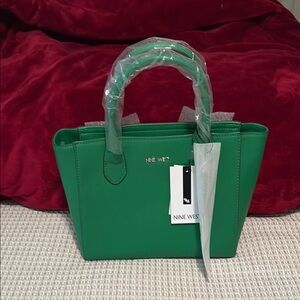Nine West Green Satchel with Structured Design